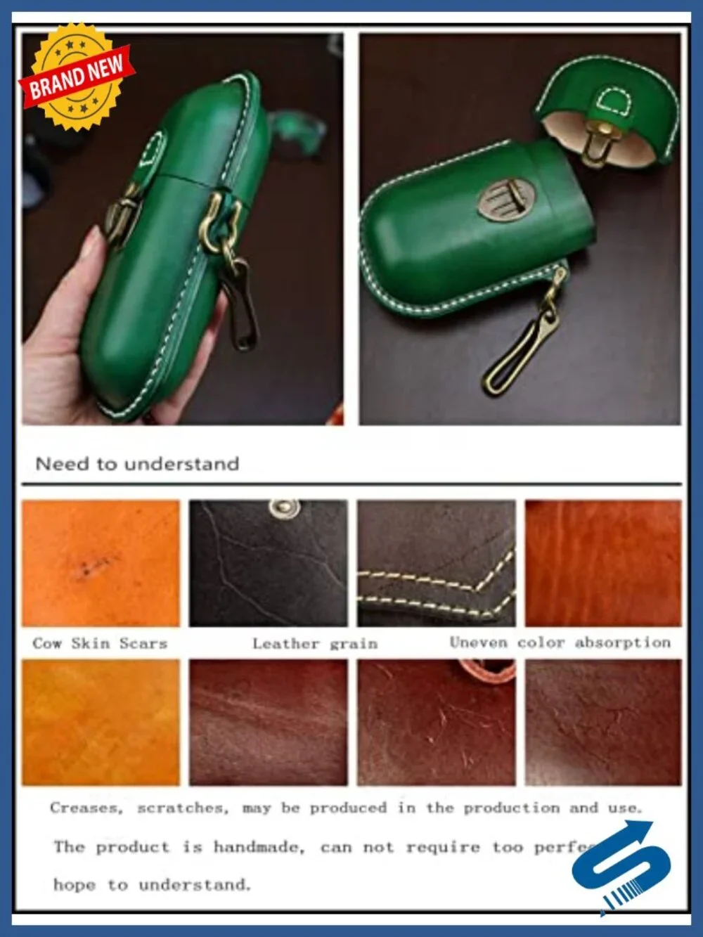 Handmade Leather Eyeglass Case Hard Shell Retro Sunglasses Case Glasses